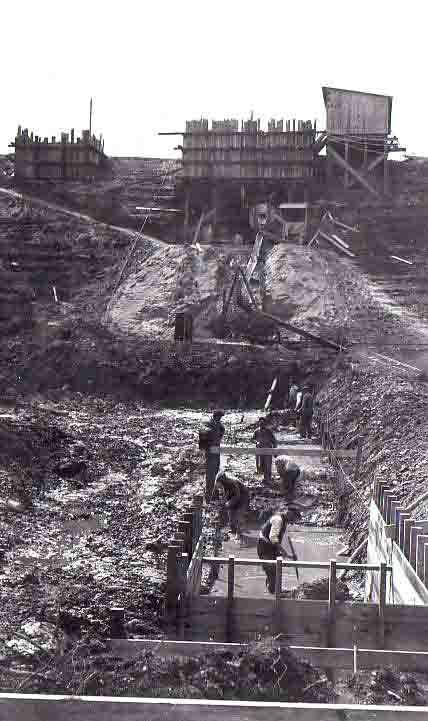 1924 Filter north wall footing west end looking we